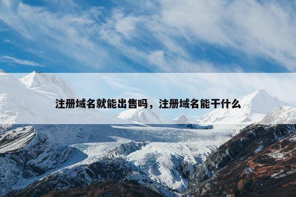 注册域名就能出售吗，注册域名能干什么
