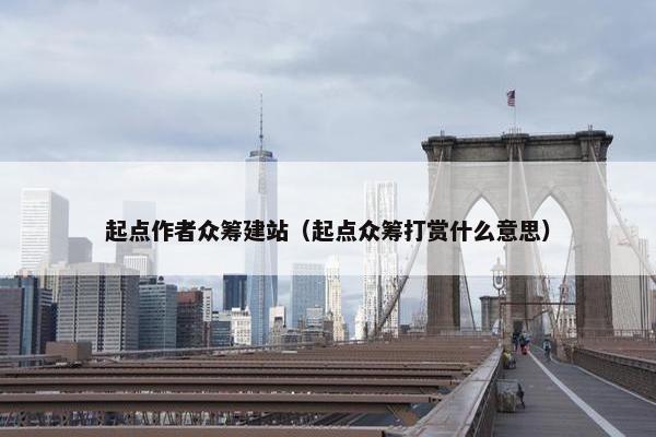 起点作者众筹建站（起点众筹打赏什么意思）