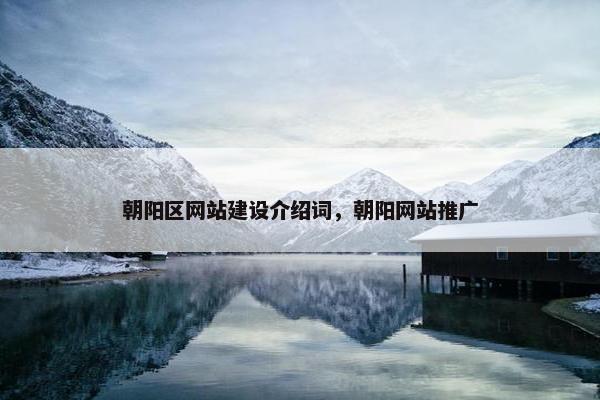 朝阳区网站建设介绍词，朝阳网站推广