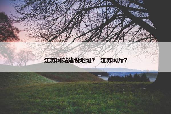 江苏网站建设地址？ 江苏网厅？