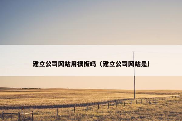 建立公司网站用模板吗（建立公司网站是）