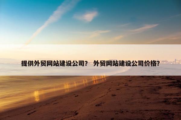 提供外贸网站建设公司？ 外贸网站建设公司价格？