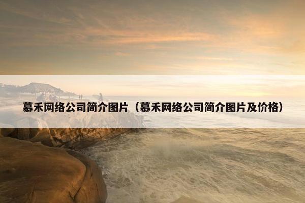 慕禾网络公司简介图片（慕禾网络公司简介图片及价格）