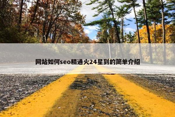 网站如何seo精通火24星到的简单介绍