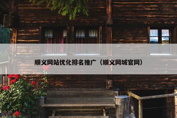顺义网站优化排名推广（顺义网城官网）