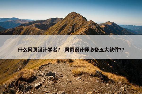 什么网页设计学者？ 网页设计师必备五大软件?？