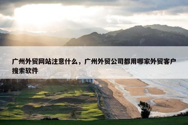 广州外贸网站注意什么，广州外贸公司都用哪家外贸客户搜索软件