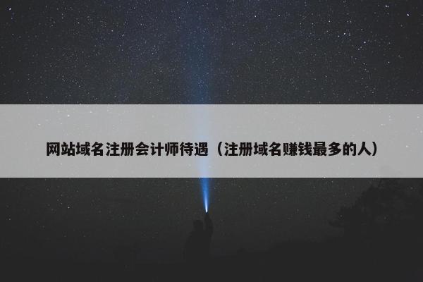 网站域名注册会计师待遇（注册域名赚钱最多的人）