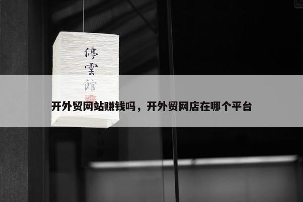 开外贸网站赚钱吗，开外贸网店在哪个平台