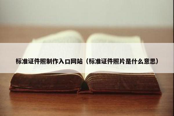 标准证件照制作入口网站（标准证件照片是什么意思）