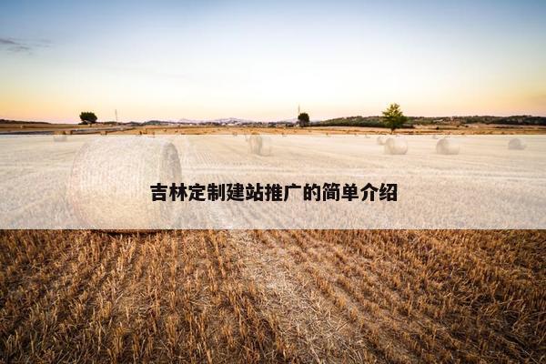 吉林定制建站推广的简单介绍