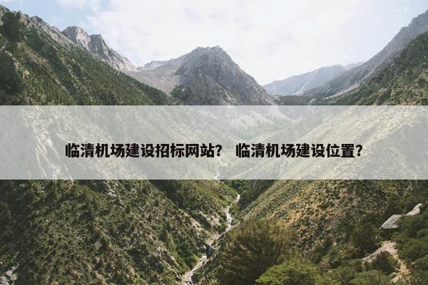 临清机场建设招标网站？ 临清机场建设位置？