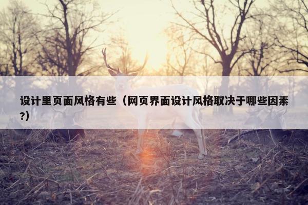 设计里页面风格有些（网页界面设计风格取决于哪些因素?）