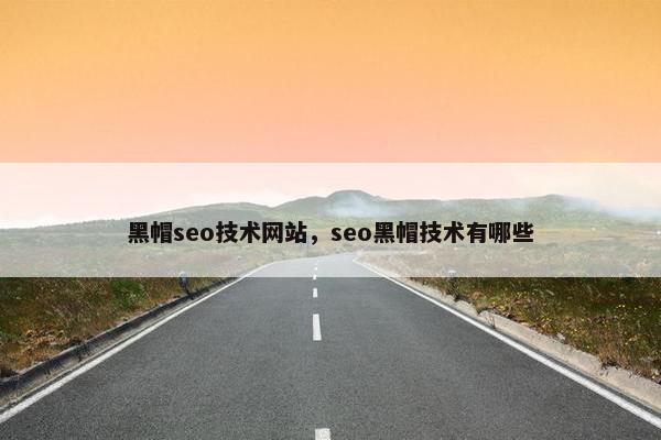 黑帽seo技术网站，seo黑帽技术有哪些