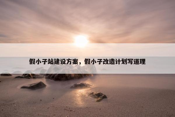 假小子站建设方案，假小子改造计划写道理