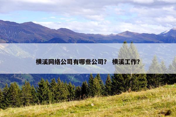 横溪网络公司有哪些公司？ 横溪工作？