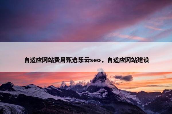 自适应网站费用甄选乐云seo，自适应网站建设