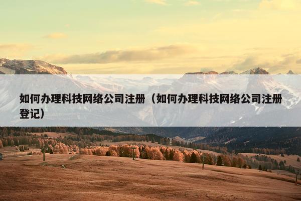 如何办理科技网络公司注册（如何办理科技网络公司注册登记）
