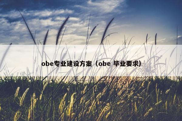 obe专业建设方案（obe 毕业要求）