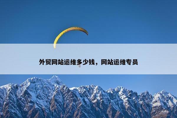 外贸网站运维多少钱，网站运维专员