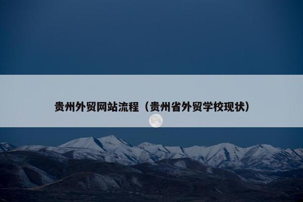 贵州外贸网站流程（贵州省外贸学校现状）