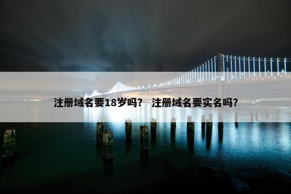 注册域名要18岁吗？ 注册域名要实名吗？