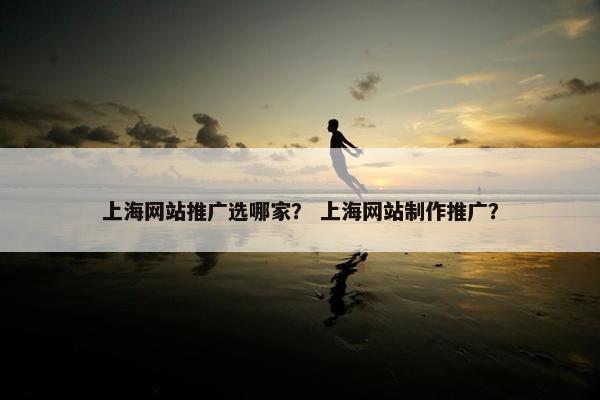 上海网站推广选哪家？ 上海网站制作推广？