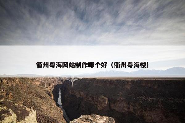 衢州粤海网站制作哪个好（衢州粤海楼）