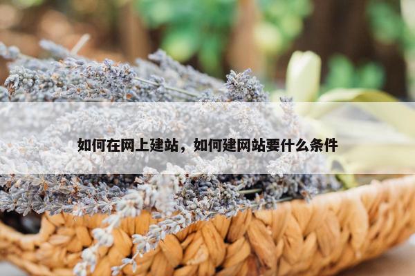 如何在网上建站，如何建网站要什么条件
