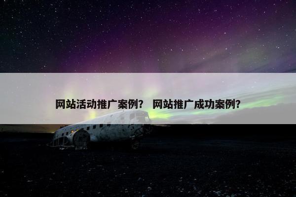 网站活动推广案例？ 网站推广成功案例？