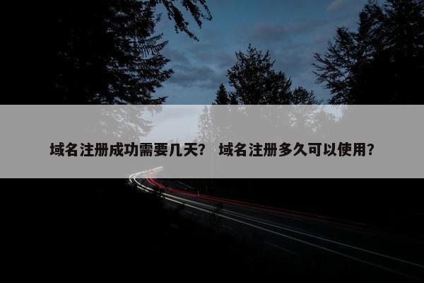 域名注册成功需要几天？ 域名注册多久可以使用？