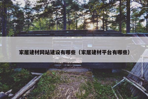 家居建材网站建设有哪些（家居建材平台有哪些）