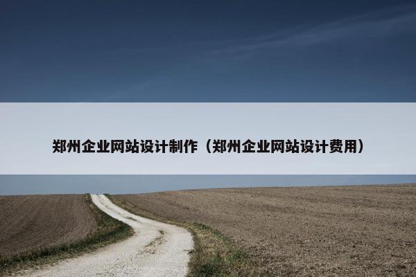 郑州企业网站设计制作（郑州企业网站设计费用）