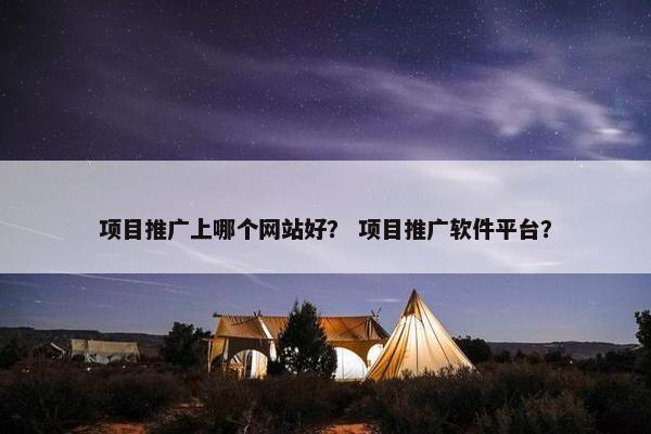 项目推广上哪个网站好？ 项目推广软件平台？