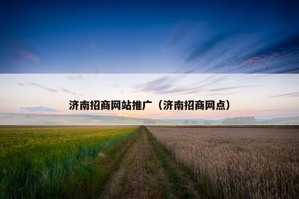 济南招商网站推广（济南招商网点）
