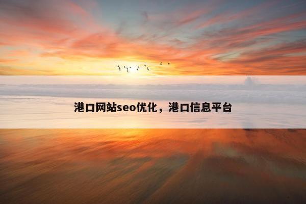 港口网站seo优化，港口信息平台