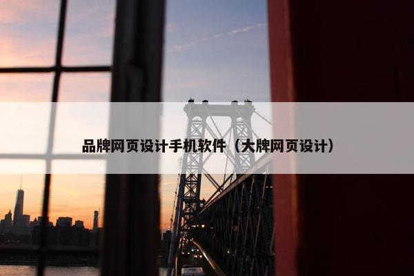 品牌网页设计手机软件（大牌网页设计）