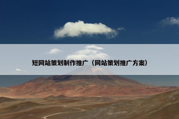 短网站策划制作推广（网站策划推广方案）