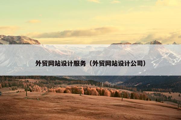 外贸网站设计服务（外贸网站设计公司）