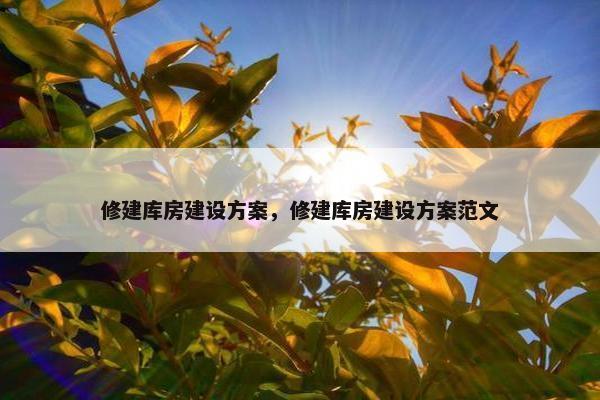 修建库房建设方案，修建库房建设方案范文