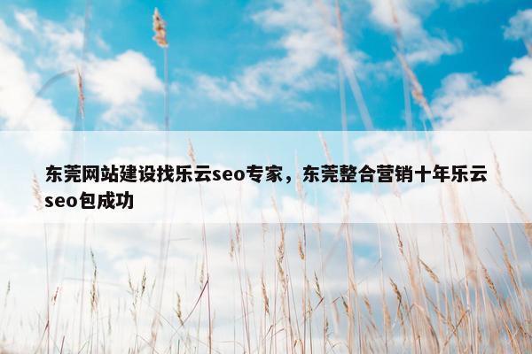 东莞网站建设找乐云seo专家，东莞整合营销十年乐云seo包成功