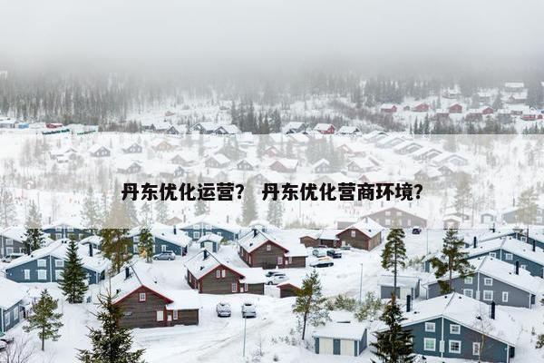 丹东优化运营？ 丹东优化营商环境？