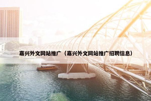 嘉兴外文网站推广（嘉兴外文网站推广招聘信息）