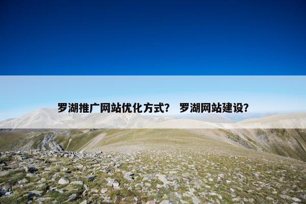 罗湖推广网站优化方式？ 罗湖网站建设？