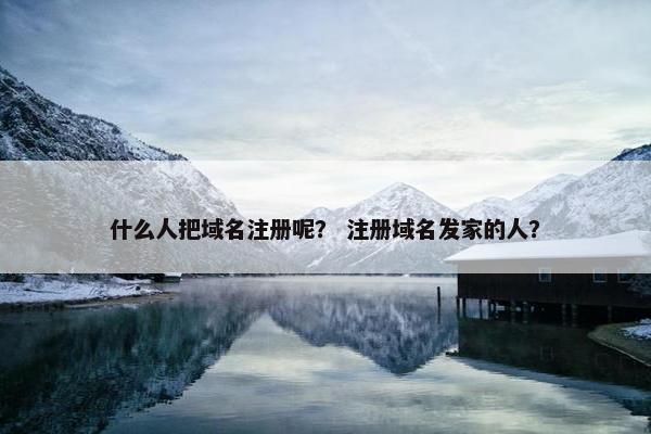什么人把域名注册呢？ 注册域名发家的人？