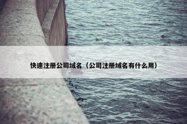 快速注册公司域名（公司注册域名有什么用）