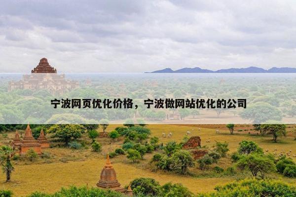 宁波网页优化价格，宁波做网站优化的公司