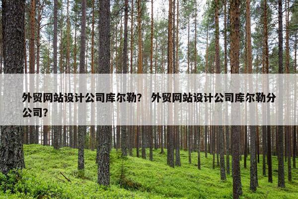外贸网站设计公司库尔勒？ 外贸网站设计公司库尔勒分公司？