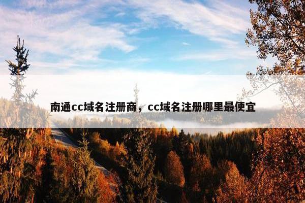 南通cc域名注册商，cc域名注册哪里最便宜