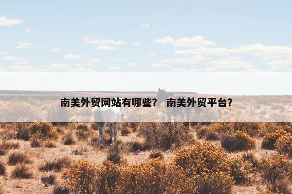 南美外贸网站有哪些？ 南美外贸平台？